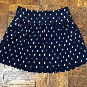 Madewell Navy and Red Patterned Mini Skirt